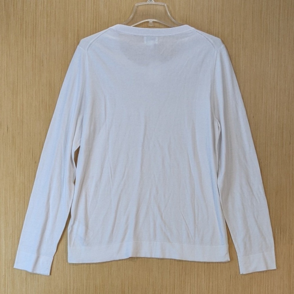 J.Crew Teddie Sweater Womens XL White Long Sleeve Cotton Knit Top L1561 NEW - Picture 3 of 7